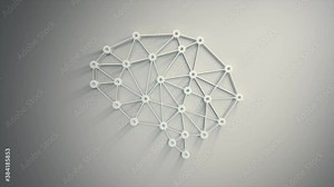 Abstract White Technology Cyber Brain Plexus Patterns Background Fx/ 4k animation of an abstract hi-tech golden background fx with brain plexus auto revealing effect