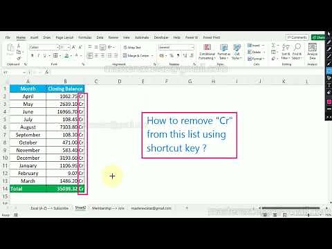 How to remove "Cr" format in the numbers using shortcut key - MS excel Tips and Tricks