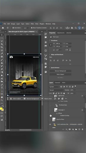 Car Poster Design in Photoshop | Tata Sierra Poster Tutorial