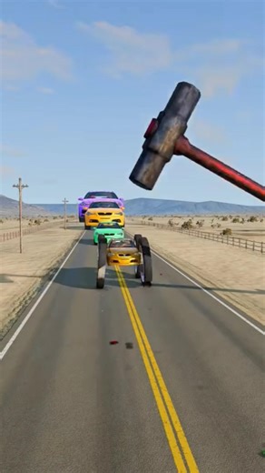 Hi! New short video Big & Small Moon Cars vs Giant Hand Slap in the game BeamNG.drive