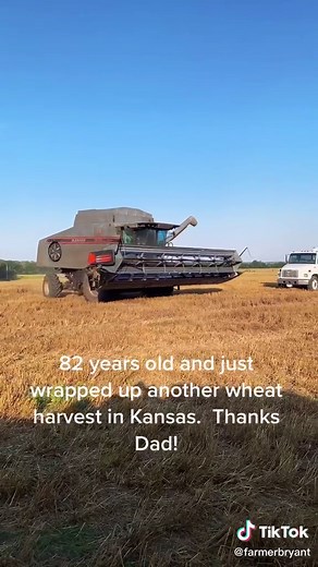 That’s a wrap on wheat harvest 2021. Dad’s 82 and still can wheel a combine around a Kansas wheat field. #wheatharvest2021 #farmtok #farmingwithdad