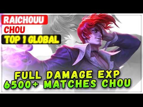 Full Damage EXP 6500+ Matches No.1 Chou [ Top 1 Global Chou ] Raichouu - Mobile Legends Emblem Build