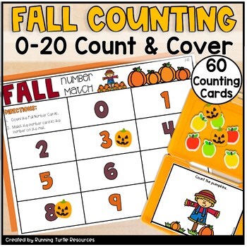 Fall Matching Numbers to objects, Recognizing Numbers to 20 Preschool
