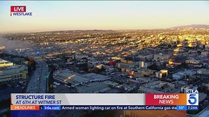 Historic Pacific Dining Car restaurant on fire in Los Angeles