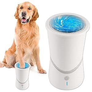 Automatic Paw Washer for Dogs, Portable and Waterproof with Soft Silicone & Bristles, for Muddy Paws of Small to Medium Breeds