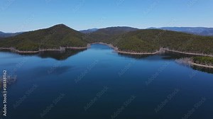 Stunning Landscape From Hinze Dam - Advancetown Lake And Forested Mountain - Gold Coast, QLD, Australia. - aerial drone shot