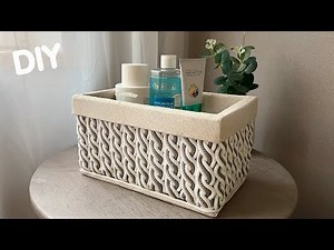 DIY! 🤩 FROM ORDINARY CORD AND CARDBOARD MADE A BASKET ORGANIZER WITH YOUR OWN HANDS!