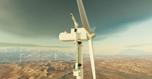 Climbing crane shimmies up turbine towers like a kid up a coconut tree