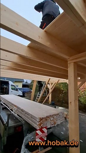 Flachdachcarport bauen. Wir bauen ein neues Carport in Zeesen. Bedachungen mit EPDM Folie