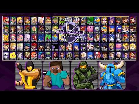 All New Characters - SSB'Crusade! (REMIX 1.3) Scorpion, Steve, Shovel Knight ETC