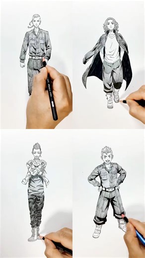 2.1K views · 55 reactions | Speed drawing StickMan Tokyo Revengers Characters Transformation This is my homepage,I put all my favorite drawing tools in it. https://linktr.ee/mcdrawanime #shorts #anime #drawing | mcpainted | Facebook