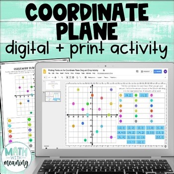 Coordinate Plane Activity Digital and Print Plotting Points 4 Quadrants