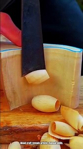 Skilled Woodwork Process Creating Smooth Natural Wooden Forms