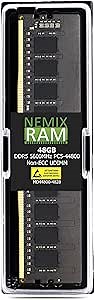 NEMIX RAM 48GB (1X48GB) DDR5 5600MHZ PC5-44800 2Rx8 1.1V CL46 288-PIN Non-ECC Unbuffered UDIMM Desktop PC Memory
