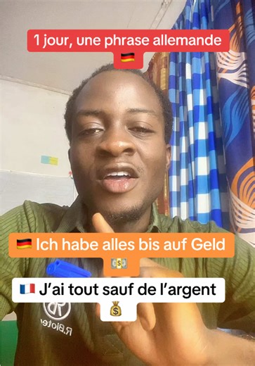Ein Tag, ein Satz auf Deutsch 🇩🇪 : Ich habe alles bis auf Geld 💵. #apprendreallemand #deutschmithassan #deutschlernen🇩🇪