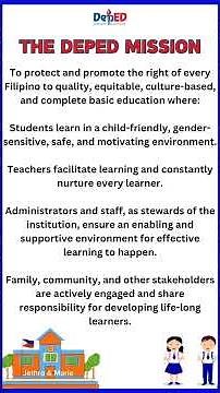 DEPED VISION MISSION and CORE VALUES 2024 With Voice Over | Department of Education Philippines