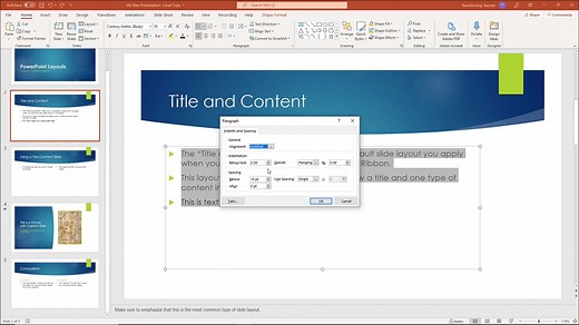 Format Paragraphs in PowerPoint - Instructions - TeachUcomp, Inc.
