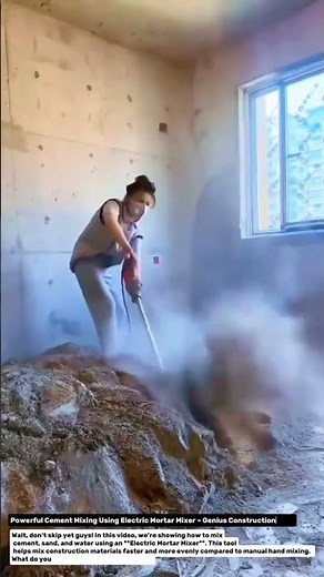 Powerful Cement Mixing Using Electric Mortar Mixer – Genius Construction Tool!.
