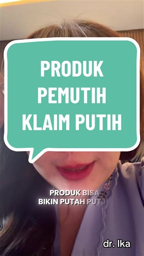 Kalau klaim seperti itu bisa dicurigai pengunaan Merkuncrit yang bisa mematikan sel melanosit, atau penyalahgunaan obat hidroquinon doss tinggi dan jangka panjang juga bisa bersifat toksik juga terhadap sel melanosit penghasil pigmen kulit kita, Yuk berpikir kritis #belajarbersamadrika #edukasidokterika #cintaiwarnakulitmu #overclaimputahputih