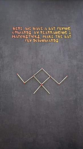 Change the bat flight direction downwards #bat #puzzle #matchstick #viral #trendingvideo | Everyday Discoveries