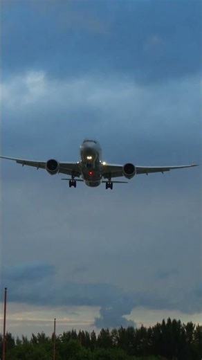 This is what the approach of a Boeing 787 Dreamliner looks like / front view