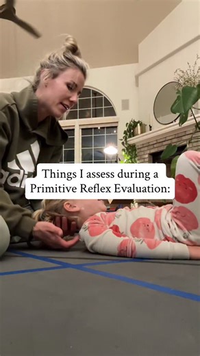 The Sensory Project on Instagram: "Things I assess during a primitive reflex evaluation: 1. Retained primitive reflexes: Moro, TLR, ATNR, STNR, Fear Paralysis, Landau, Babinski, Palmer grasp, and Rooting 2. Motor movements and bilateral coordination 3. Ocular motor skills (how the eyes work together and coordinate smooth movements) 4. Draw a Person From there, that’s when the real work begins! I send home a reflex integration program that gives my clients a variety of play-based activities and m