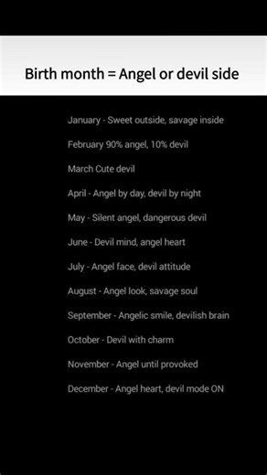 🎀💚Birth month ✨= Angel or devil side☘️🧿 #hottranding #ytviral #english #shortsviral #viralshorts
