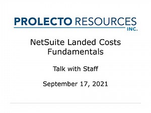 Learn NetSuite Landed Costs Fundamentals