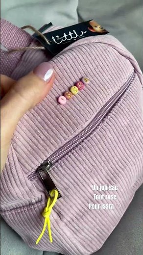 Sac à dos fille 🌸 personnalisé avec son prénom | Velours côtelé rose