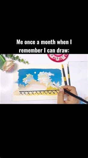 Day 02/10 of Cloud painting for beginners #art #painting #artshorts #shorts #shortsviral #ytshorts