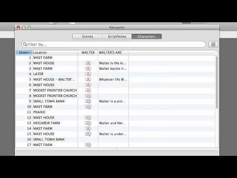 Final Draft 9 for Mac | Character Navigator Tutorial