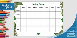 Weekly Planner for Home | Back to School | Raindrop Theme