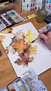 148K views · 2.4K reactions | Autumn leaves... By @dorakoreny | Drawing the Soul | Facebook