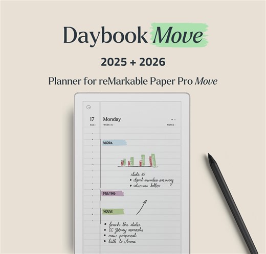 Remarkable Paper Pro Move Planner: Minimalist 2025-2026 Daybook (digital Download) - Etsy