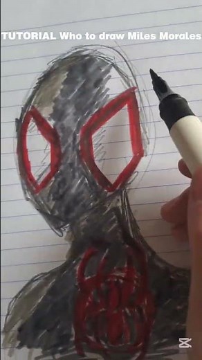 How to draw Spiderman Miles Morales 🕸🕷⚫️🔴 #art #smooth #drawing #artist ##marvel #spiderman
