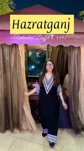 Khushboo | The explorer | Lifestyle on Instagram: "Unlimited Buffet in ₹449/- Location: Sapru Marg, HazratGanj Rooftop, Alpha1 FOUR starters main course mail, 4 Veg 4 Non Veg Live pizza counter Multi flavour, cold drinks, soft drink Multi flavour ice cream Rating 4 out of 5 #new #hiddenplaces #hazratganj #food #buffet #offer #unlimited #lucknow #lucknowcity #explore #fyp #instamood #girl"