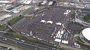 Here's a look at the line this morning at the mass COVID-19 vaccine site at the Oakland Coliseum. It officially opened today and is expected to run for at least 8 weeks. https://abc7ne.ws/3qtjNsD | ABC7 News