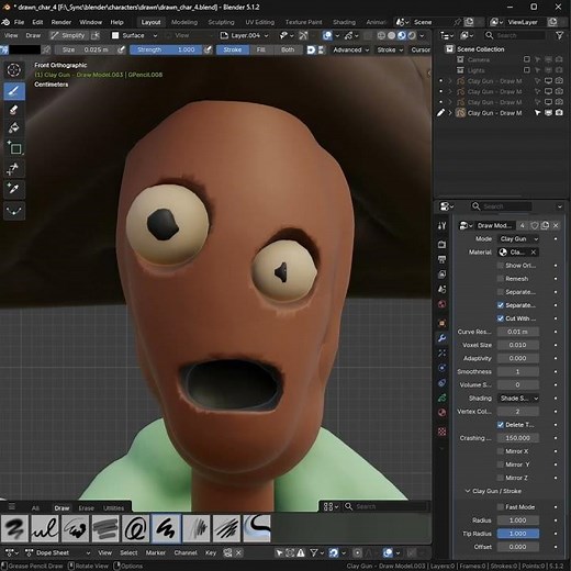 Pirate Clark made with my draw model tool for Blender