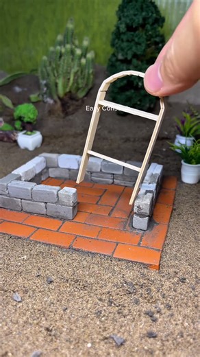 Easy Construk on Instagram: "Build a tiny house by cement brick #construction #diy #stopmotion #building #cement"