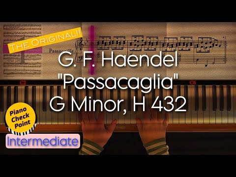 How to play Piano: G. F. Haendel - Passacaglia G-Minor, H432, Slow Piano Tutorial