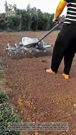 Innovative Metal Row Marker Tool Makes Planting Easy! Efficient Farm Hack