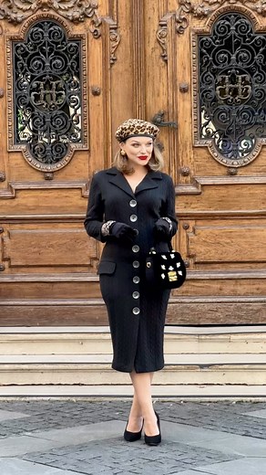 7.3K views · 3.1K reactions | Black is always in fashion. And if a dress is warm and comfortable like this one, well that’s just a huge plus  Lovely @misspsychocat is wearing new ‘Miss Caswell’ dress in black, paired with new ‘Florence’ velvet gloves  #retrostyle #retrofashion #madeinuk #vintageinspired #50sstyle #50sfashion #britishretro #modernpinup #pinupstyle #pinupfashion #1950s #britishretro #cableknit #knitdress | British Retro | Facebook