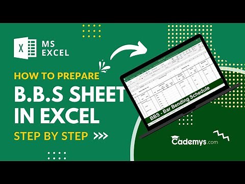 How to prepare bar bending Schedule Sheet in Excel | BBS IN EXCEL | BBS BY MUDASSIR AFRAZ | ENGLISH
