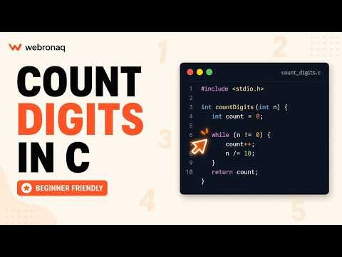 C Program to Count Number of Digits in an Integer