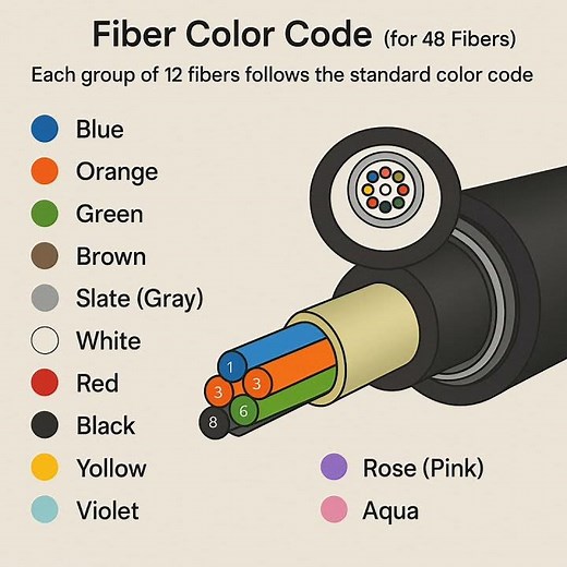 fiber Cable Color code. #fiberoptic