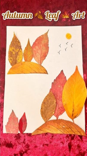 Autumn Leaf Art 🍁 | Easy & Creative Fall Leaf Craft Idea for Home Decor #diy #art #autumn #shorts