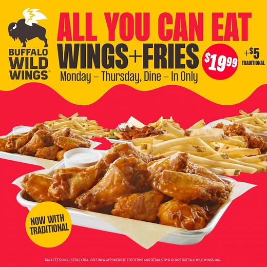 All You Can Eat is back with Boneless and Traditional wings. | Buffalo Wild Wings