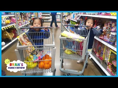 Kids Grocery Shopping Trip with Kid Size Shopping Cart!