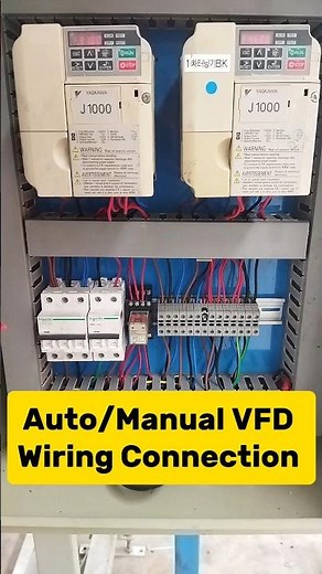 VFD Auto/Manual and Interlocking Control Wiring Connection #vfdinverter #controlwiring #shorts