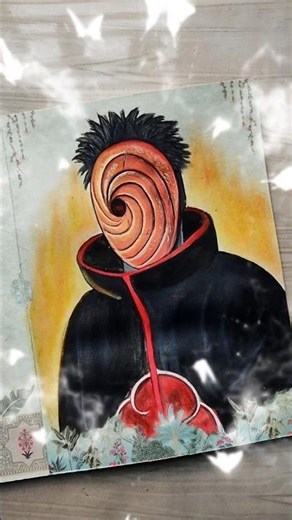 I Draw OBITI On Wedding Card 🧐 Color Drawing 🔥 #obito #colordrawing #shorts